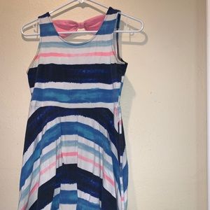 cute blue/pink/white casual dress (12 kids)